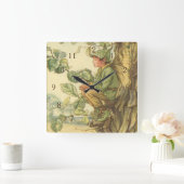 木に坐っている飛んだニレの妖精 スクエア壁時計 (ホーム)