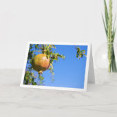 木に実ったイチジクの実と青空の肖像 カード (正面)