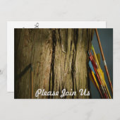 木に寄りかかる矢の林業 招待状 (正面/裏面)