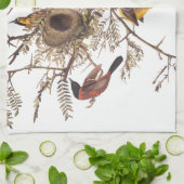 木に巣を作るオードボンの果樹園 キッチンタオル (折り畳み)