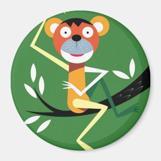 木に座っているサル マグネット (正面)