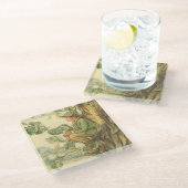 木に座る翼のあるニレの妖精 ガラスコースター (アングル)