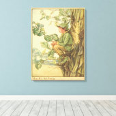 木に座る翼のあるニレの妖精 キャンバスプリント (インサイチュ (ウッドフロア))