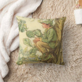 木に座る翼のあるニレの妖精 クッション (ブランケット)