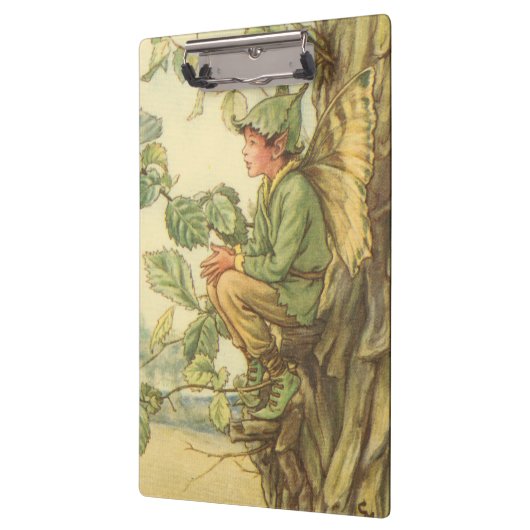 木に座る翼のあるニレの妖精 クリップボード (左)