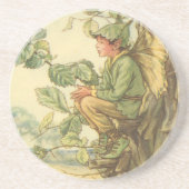 木に座る翼のあるニレの妖精 コースター (正面)