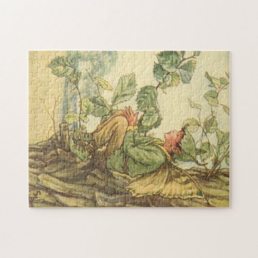 木に座る翼のあるニレの妖精 ジグソーパズル (横)