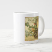 木に座る翼のあるニレの妖精 ジャンボコーヒーマグカップ (正面右)