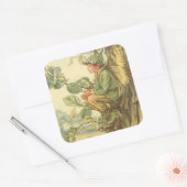 木に座る翼のあるニレの妖精 スクエアシール (封筒)