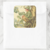 木に座る翼のあるニレの妖精 スクエアシール (バッグ)