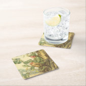 木に座る翼のあるニレの妖精 スクエアペーパーコースター (インサイチュ)