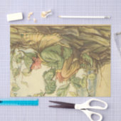 木に座る翼のあるニレの妖精 薄葉紙 (クラフト)