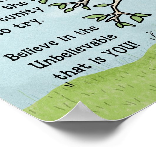 木に引っかかった凧の勇気づけ ポスター (角)