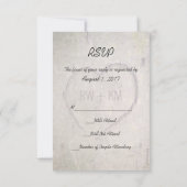 木に彫られたハートの返信カード 出欠カード (裏面)