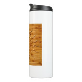 木に彫られた笑顔の太陽顔のプリント タンブラー (回転右)