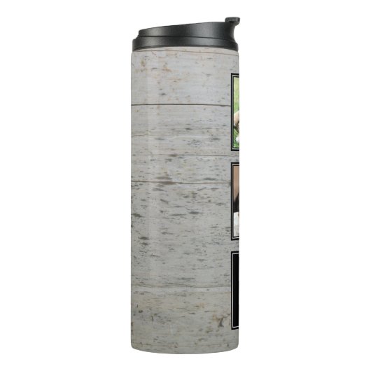 木に描かれた写真コラージュの家族ペッパーソナライズされたト タンブラー (回転左)