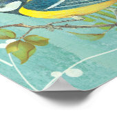 木に止まった青い鳥 ポスター (角)