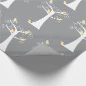 木に浮かぶ5羽の黄色い鳥 ラッピングペーパー (角)