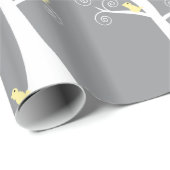 木に浮かぶ5羽の黄色い鳥 ラッピングペーパー (ロールコーナー)