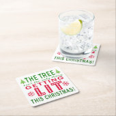 木に火が付いているのはクリスマスだけではない スクエアペーパーコースター (インサイチュ)