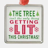 木に火が付いているのはクリスマスだけではない メタルオーナメント (正面)