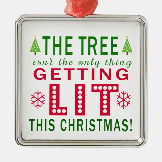 木に火が付いているのはクリスマスだけではない メタルオーナメント (正面)