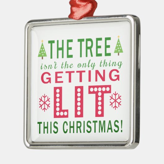 木に火が付いているのはクリスマスだけではない メタルオーナメント (左)