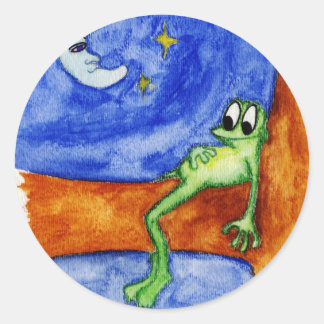 木に生えているカエル ラウンドシール