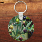 木に生えるオリーブの実 キーホルダー (正面)