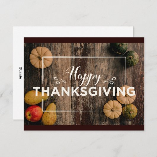 木に生える感謝祭の素朴グルド シーズンカード (正面/裏面)
