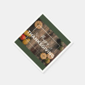 木に生える感謝祭の素朴グルド スタンダードカクテルナプキン (角)