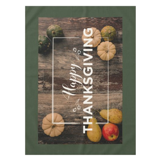 木に生える感謝祭の素朴グルド テーブルクロス (正面)