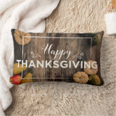 木に生える感謝祭の素朴グルド ランバークッション (ブランケット)