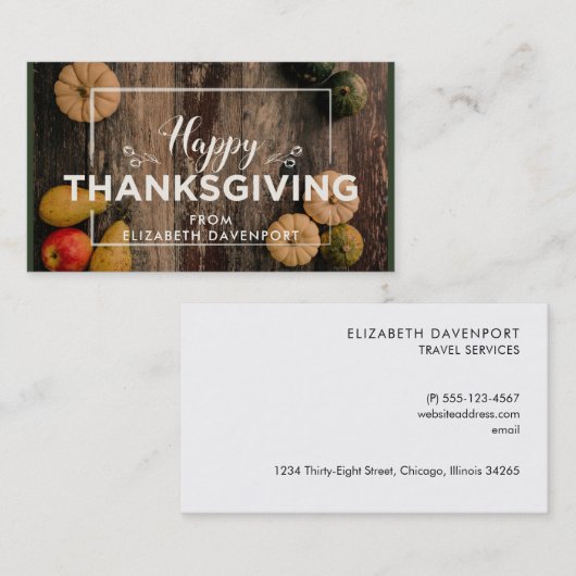 木に生える感謝祭の素朴グルド 名刺 (正面/裏面)