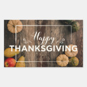 木に生える感謝祭の素朴グルド 長方形シール (正面)