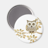 木に生える眼フクロウ マグネット (正面/裏面)