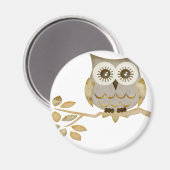 木に生える眼フクロウ マグネット (正面/裏面)