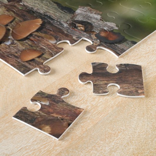 木に生える野生のキノコ自然 ジグソーパズル (側面)