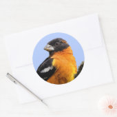 木に生える黒髪の美しいうなり声 ラウンドシール (封筒)