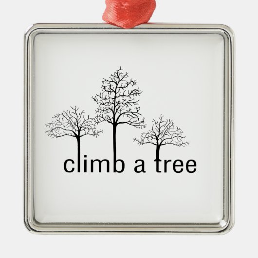 木に登るデザイン メタルオーナメント (正面)