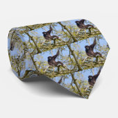 木に白い手柄のギボン ネクタイ (ロール)