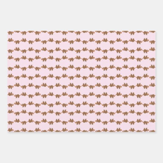 木に眠るナマケモノ数々のの色 ラッピングペーパーシート (正面3)