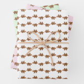 木に眠るナマケモノ数々のの色 ラッピングペーパーシート (インサイチュ)