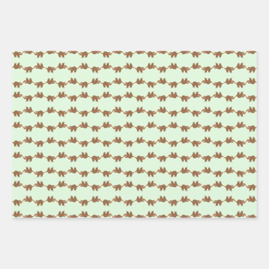 木に眠るナマケモノ数々のの色 ラッピングペーパーシート (正面3)