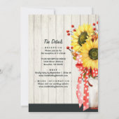 木に素朴ひまわり結婚が 招待状 (裏面)