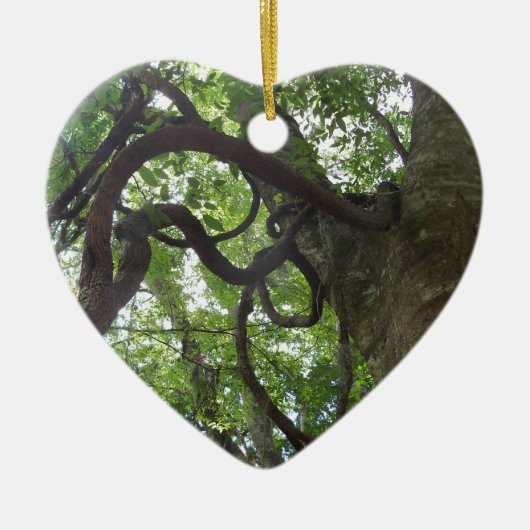 木に絡まった古いブドウ セラミックオーナメント (正面)