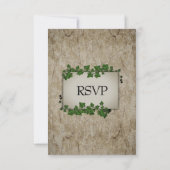 木に絡む緑のツタのデザインの出欠確認カード（食事の選択肢付き） 出欠カード (裏面)