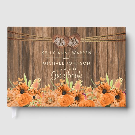 木に美しいオレンジ色の花 – Guestbook ゲストブック (正面)