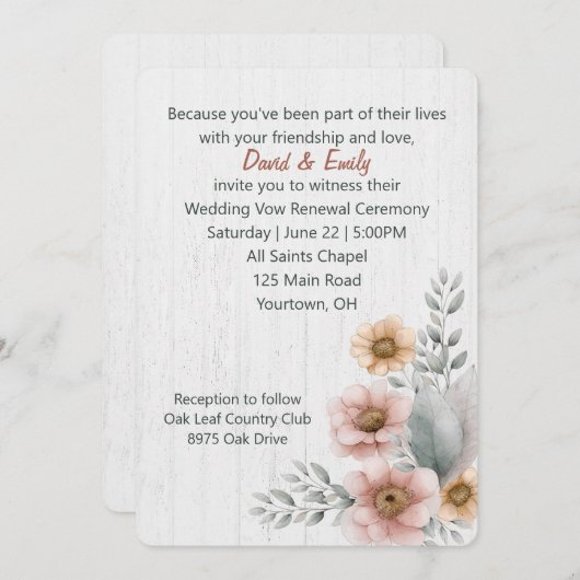 木に花を咲かせることを誓う 招待状 (正面/裏面)