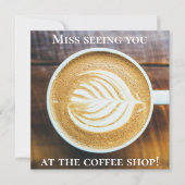 木に葉状の泡を付けたコーヒーラテカップ カード (正面)